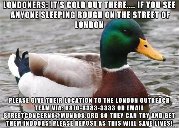 Londoners its cold out there
