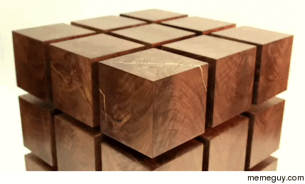 Magnetic cubes form into a floating table
