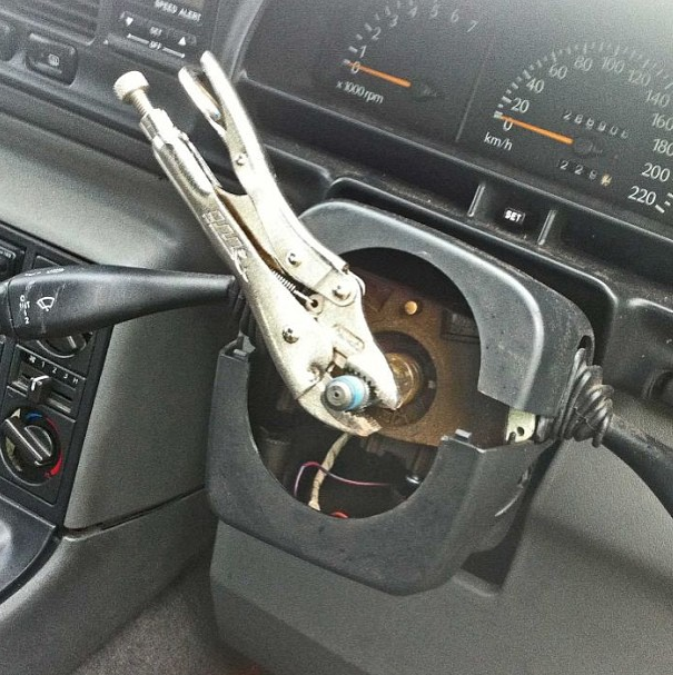 Man arrested in Australia for driving without a steering wheel uses a pair of pliers