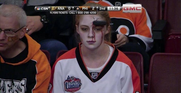 Meanwhile at last nights Philadelphia Flyers game