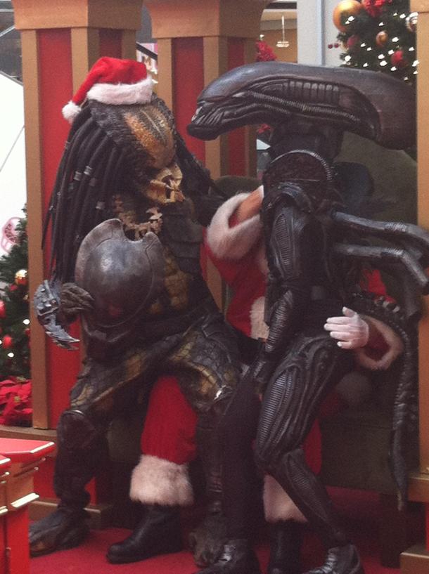 Meanwhile at the mall Alien amp Predator have a wish list to deal with