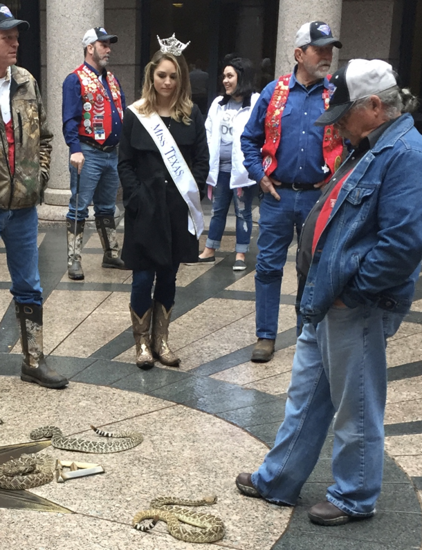Meanwhile in Texas Hisstory Miss Texas wishes she read the fine print on the public appearance duties