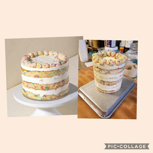 Momofuku milk bar birthday cake vs my try at it Started doing a part per day last Sunday assembled on Wednesday served on Thursday