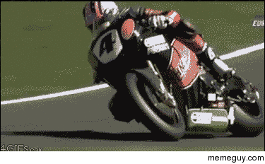 Motorcyclist gets a little air