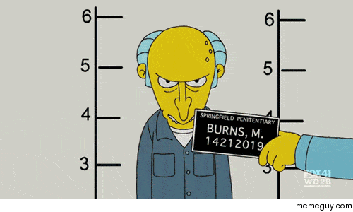 Mr Burns gets a mug shot