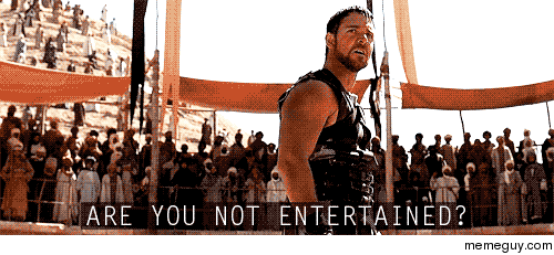 MRW we finally get to watch Gladiator in class and I hear people complaining