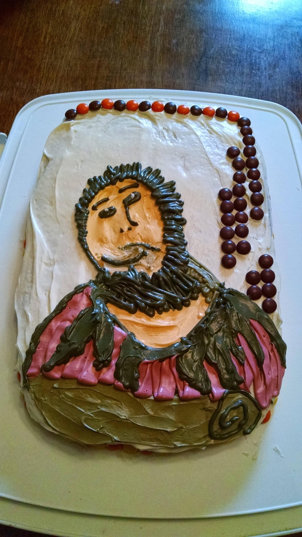 My boyfriend said he wanted a Reeses Pieces Rhesus Jesus birthday cake ...