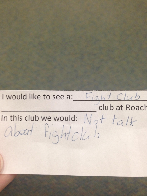My brother is a middle school teacher and asked his students what clubs they would like to see at their school