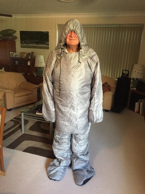 My dad got a sleeping bag suit for xmas