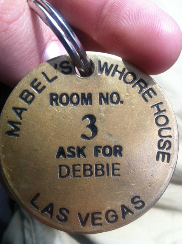 My dad has had this on his keys for years and I just noticed what it says My moms name is Debbie