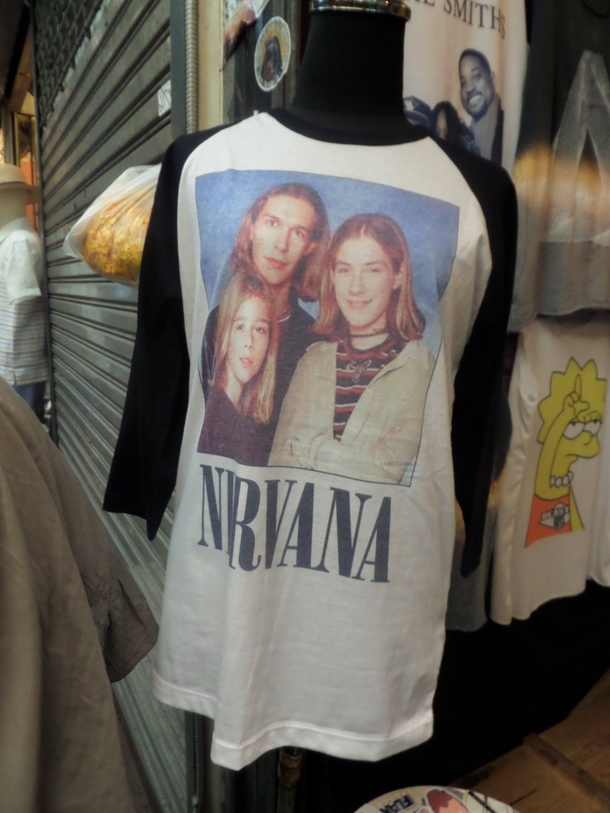 My dads in Bangkok and sent me a picture of this rare Nirvana shirt he found