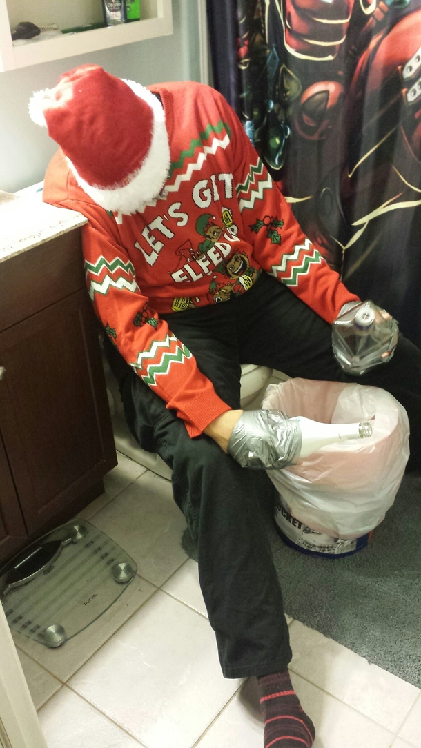 My friend got a little too elfed up over the weekend