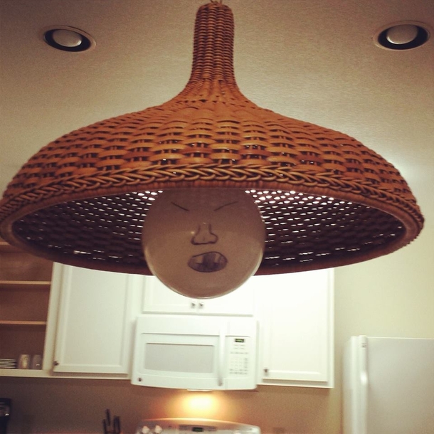 My friend stayed in a hotel at the beach this week He sent me this picture of a lamp in his room
