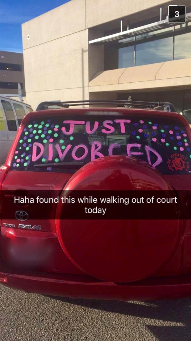 My friend works in a courthouse He found a very happy customers car today