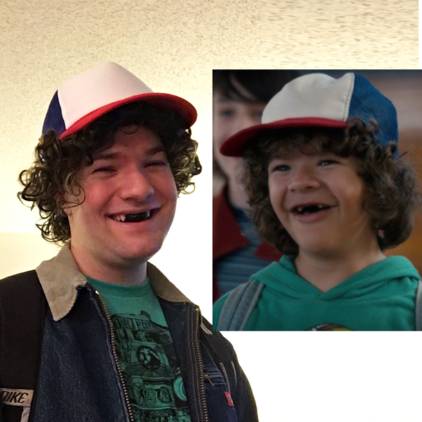 My friends Dustin from Stranger Things costume is eerily identical