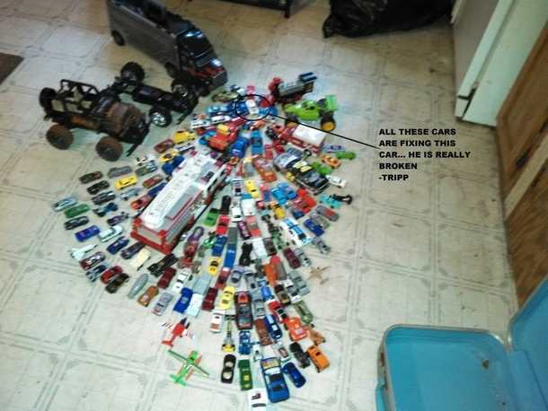 My friends - year old son said this about his toys