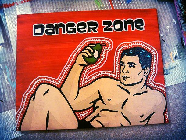 My grandma saw this Archer paintingdoodle Im working on  minutes later my mom called me and wanted to know why Im painting naked men sfw