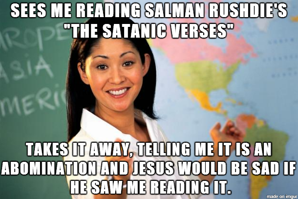 My  high school English teacher in the Bible Belt