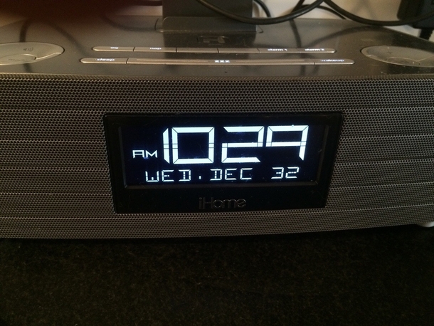 My iHome is still drunk from New Years Eve partying