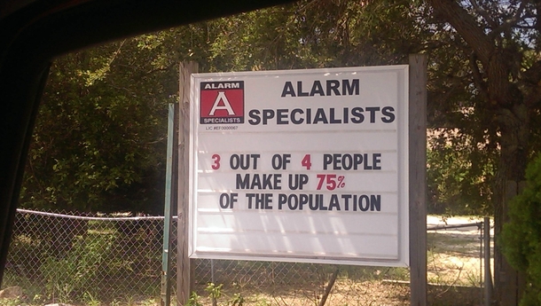 My local alarm companys sign