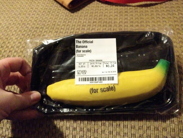 My mom bought me a banana for scale