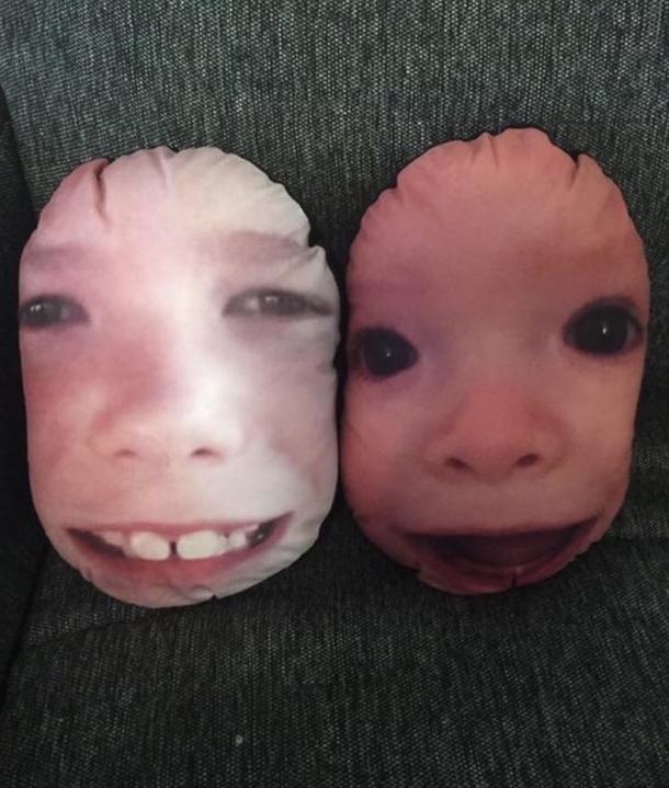 My nephews faces on pillows for a Mother Day gift was a great idea in theory