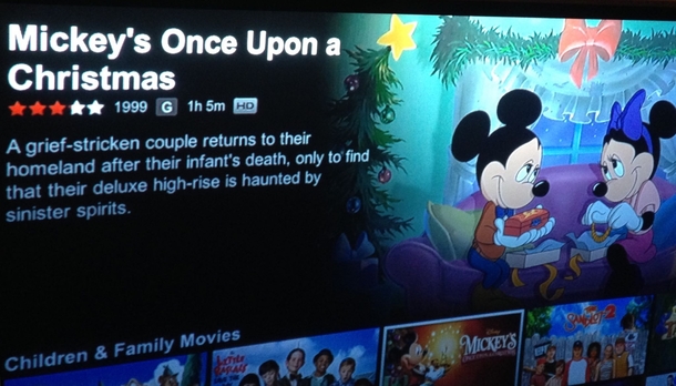 My Netflix had an error and kept the same description for everything