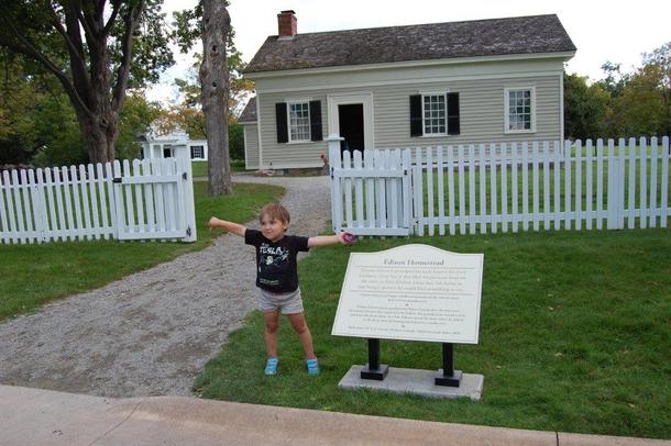 My niece wore her Tesla shirt to Edisons homestead at Greenfield Village Shes pretty much the coolest kid ever
