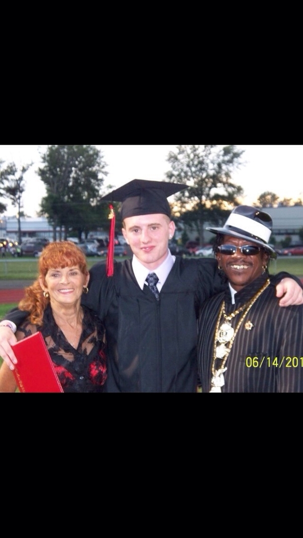 My roommate with his grandparents at his high school graduation