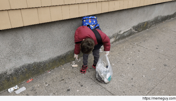 My son and I have made it a tradition to pick up trash on our way home from his daycare Its not much but hes learning to take action and care for this beautiful planet