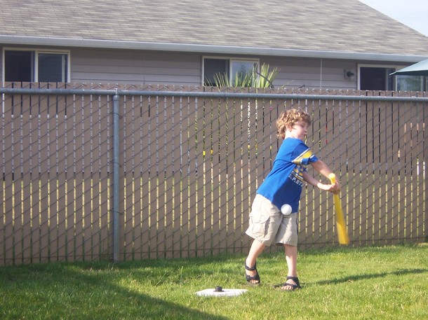 My son can sum up our familys athletic ability in one photo