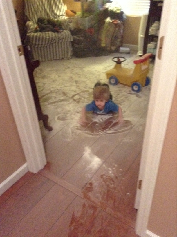 My son found the baby powder