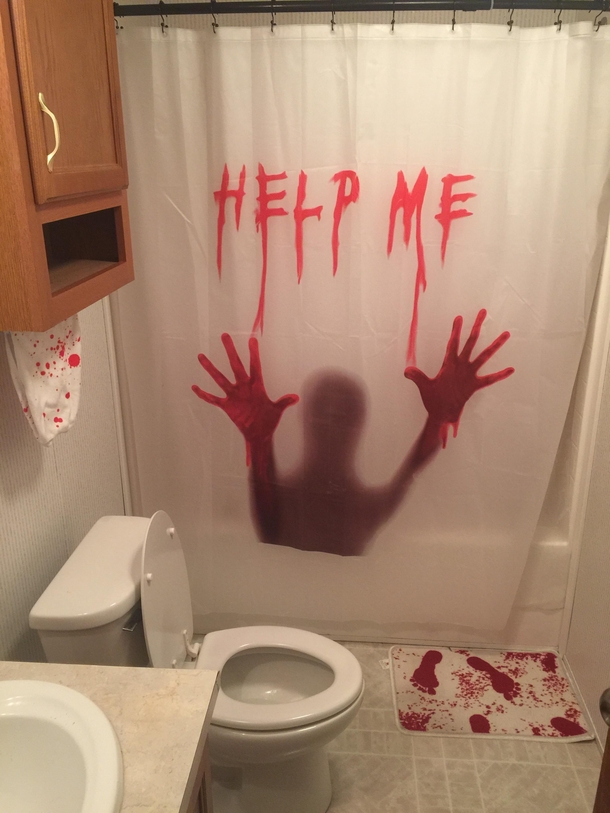 My wife said I could decorate the guest bathroom as my own Multiple screams have ensued
