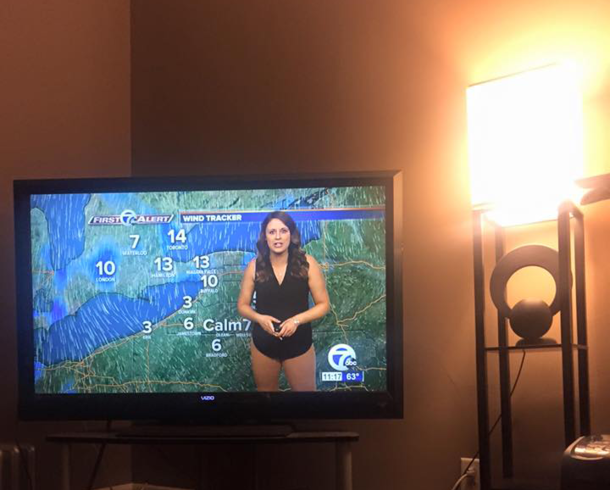 Never wear skin-toned pants to a weather forecast