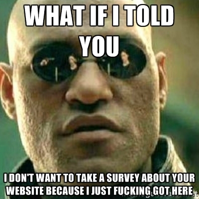 No I dont want to take the survey