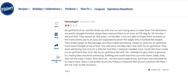Not flaky like I was - A melancholy review of Pillsbury Crescent Rolls