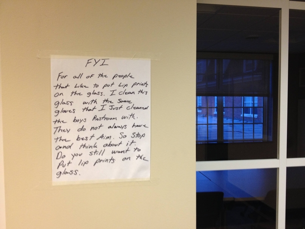 Note a custodian left in my dorm