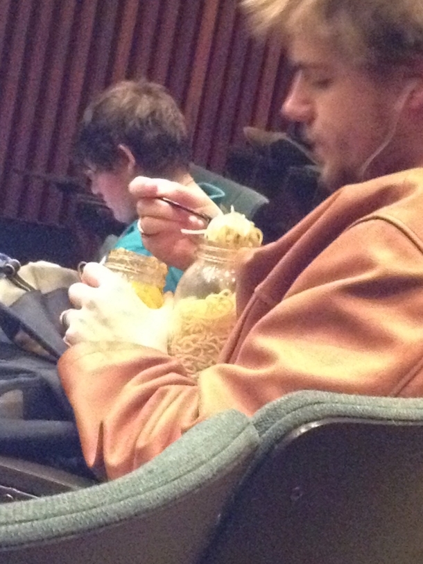 Nothing like a jar of noodles to get you through a lecture