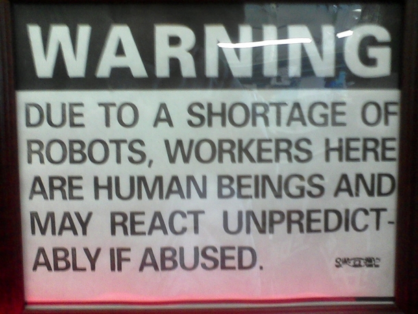 One of my favorite local stores no longer uses robots