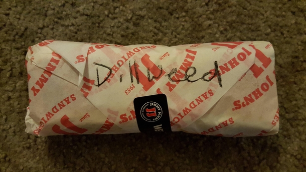 Ordered my Jimmy Johns last night as Beavis and this is what I got