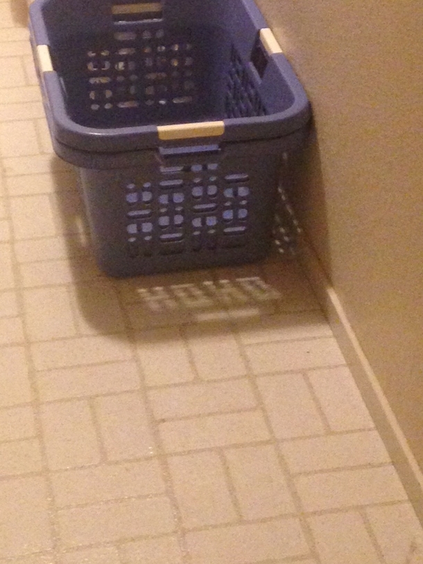 Our laundry basket is foretelling the arrival of Christmas