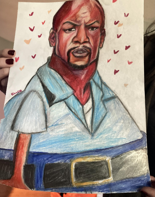 Painting wonderfully combines Terry Crews and Mr Krabs