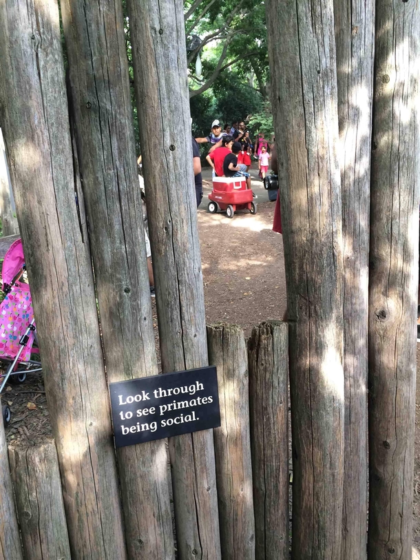 Passing this zoo sign I start laughing but no one in my family seemed to get it at first