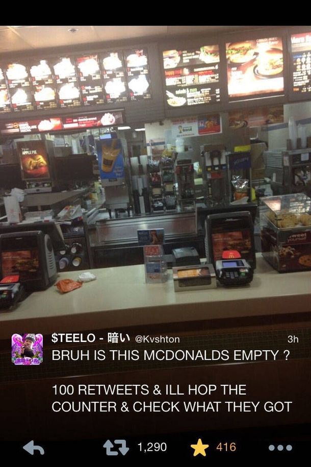Pic #1 - Aint nobody in Maccas