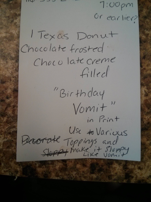 Pic #1 - Birthday Donut for Vomit