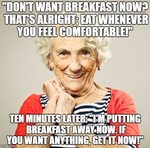 Pic #1 - I thought I would create a meme to commemorate my holiday experiences I introduce to you my Glib Grandma