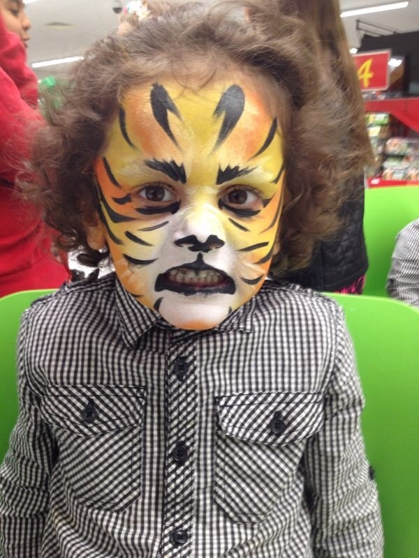 Pic #1 - My brother just did some face-painting for a local supermarket Not all the kids were happy about it