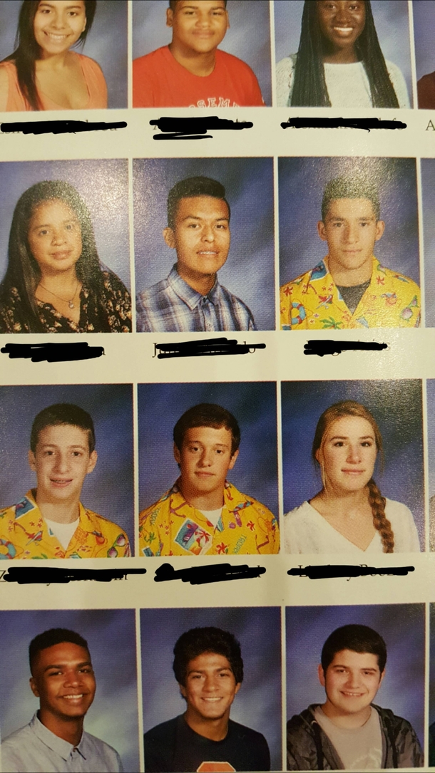 Pic #1 - NY teen convinces almost  people to wear same Hawaiian shirt in yearbook photos