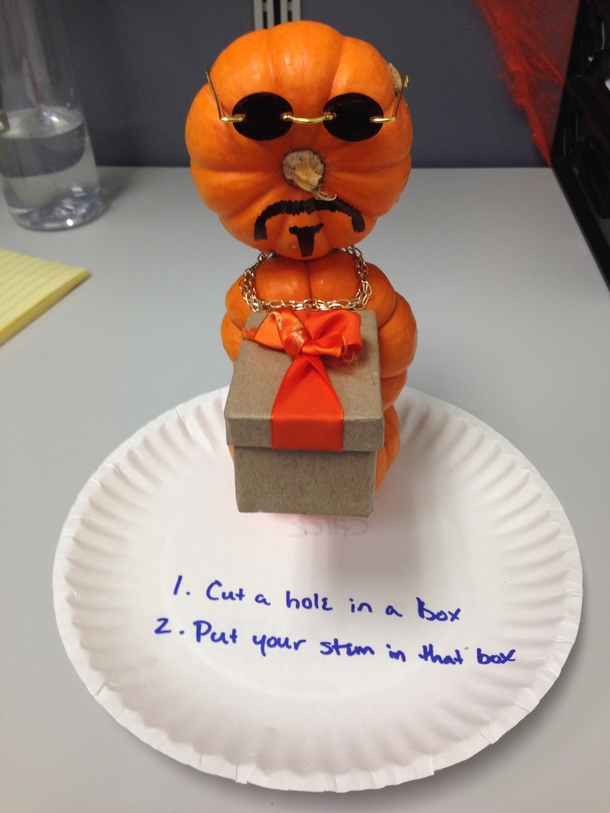 Pic #1 - Proud of my submission for the office pumpkin decorating contest today D