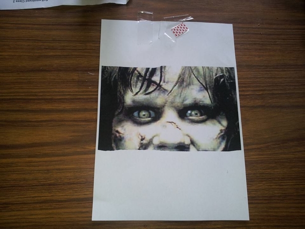 Pic #1 - Some kids have been peering through my letterbox recently It was creeping me out I decided to up the creepy ante